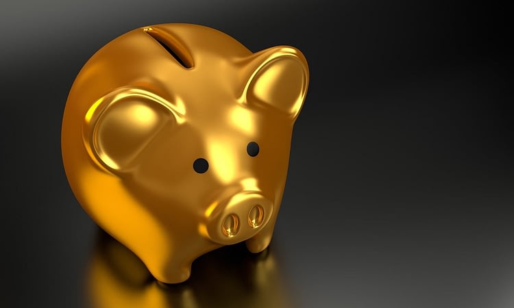 A gold piggy bank - yourmoneyvehicle.com